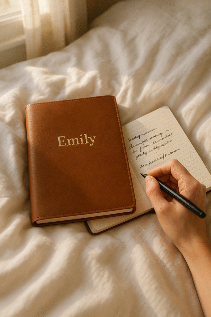 Engraved Leather Journal with Their Name