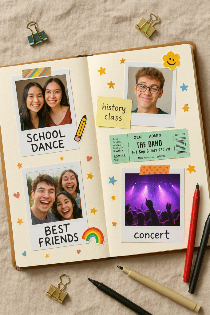 Photo Scrapbook with School Memories