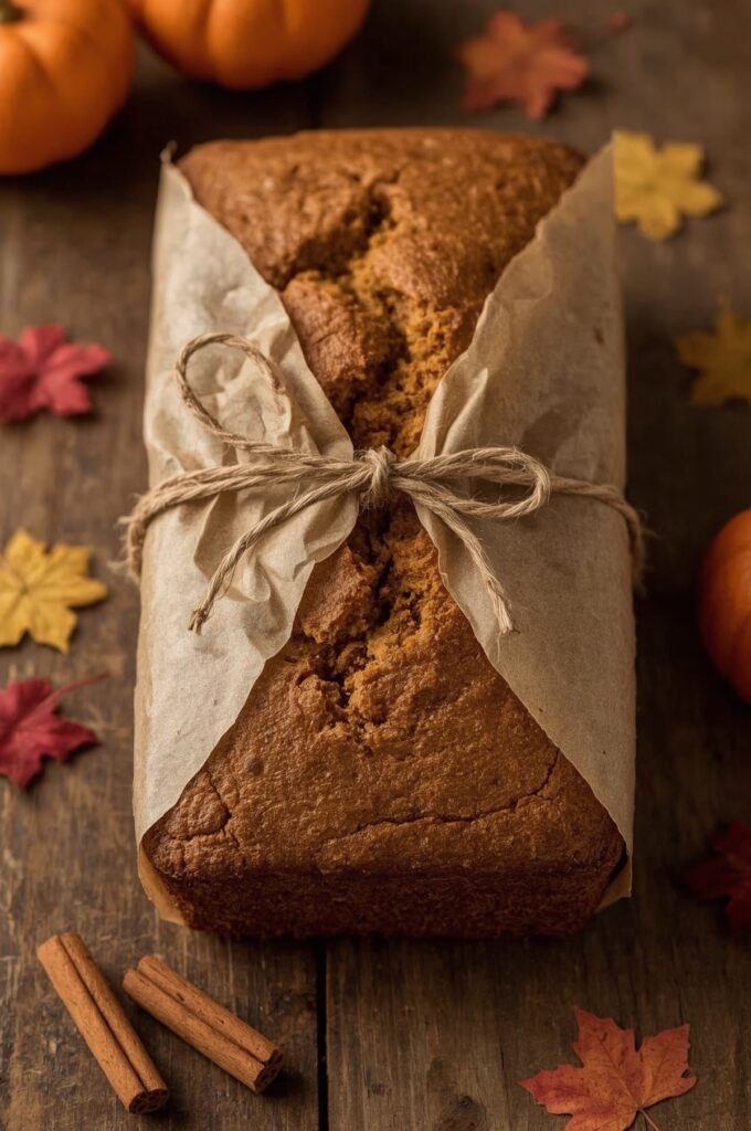 Homemade Pumpkin Bread Loaf
