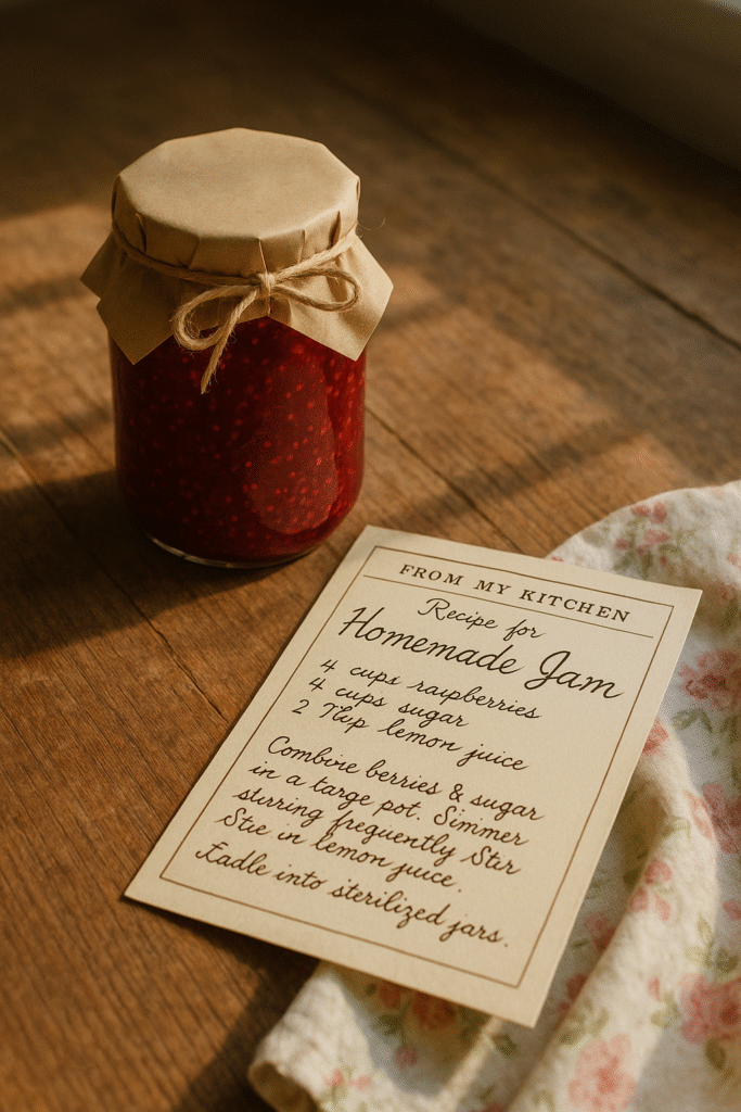 Personalized Recipe Card with Homemade Jam