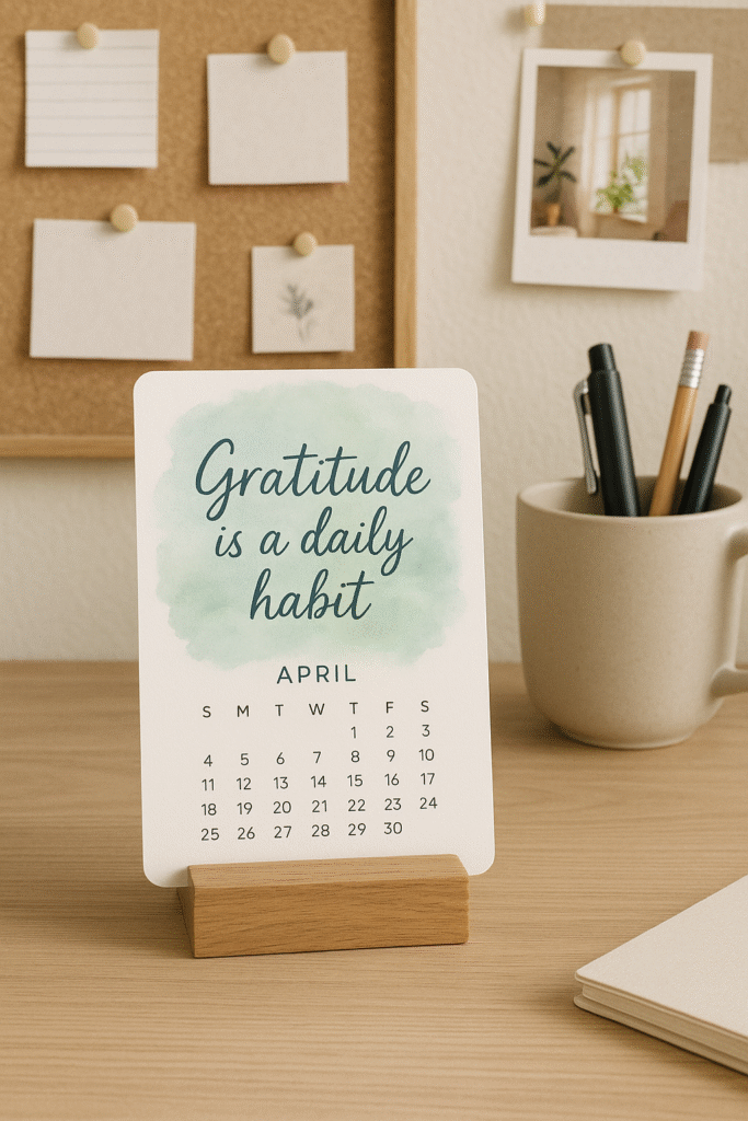 Calendar Card with a Quote of the Month