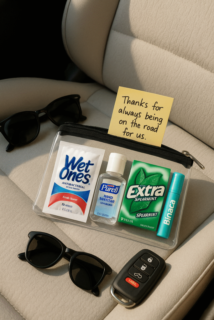 Car Kit with Wipes, Gum, and Hand Sanitizer