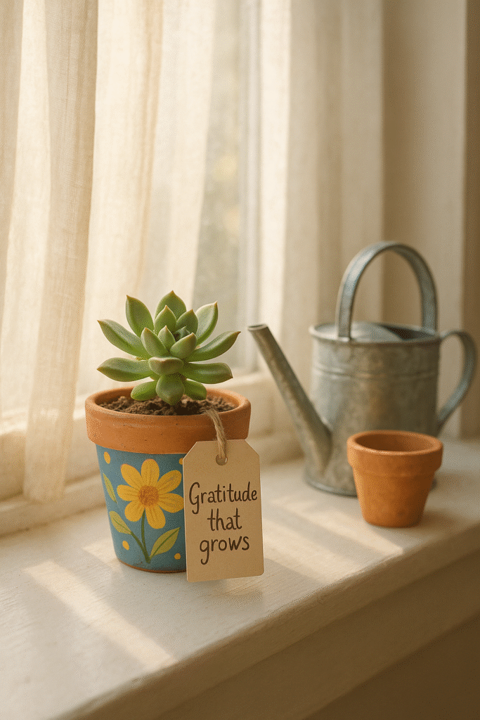 Mini Plant in a Painted Pot