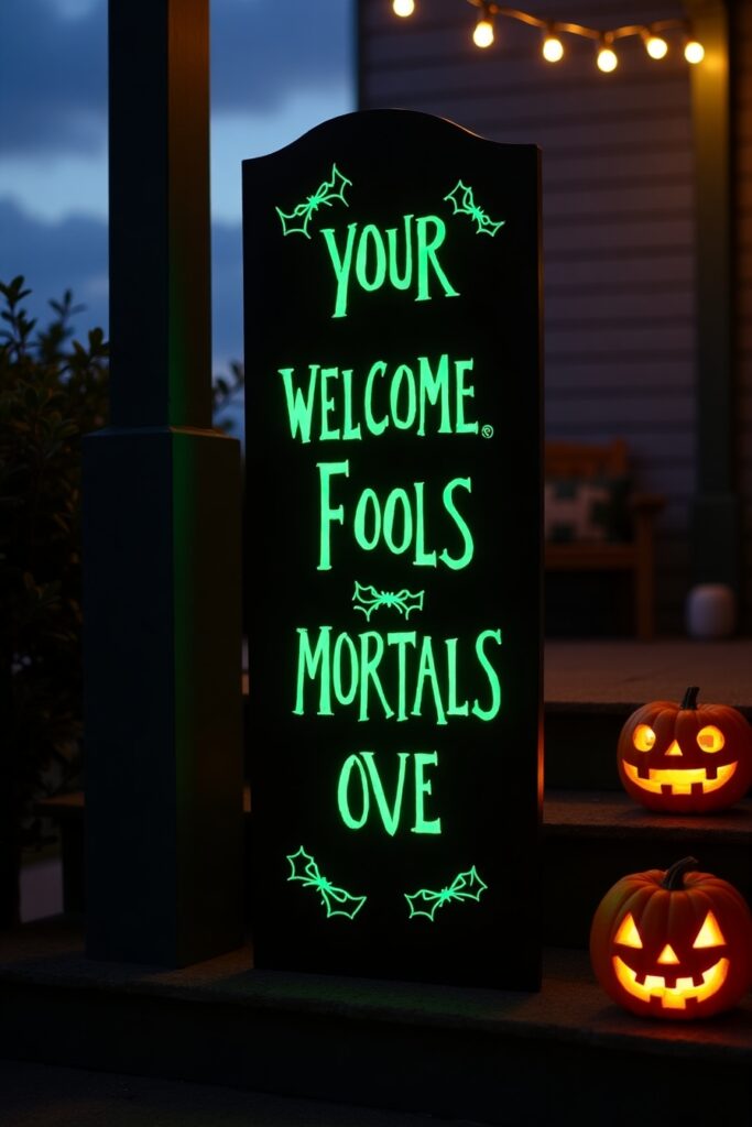 Glow-in-the-Dark Porch Sign
