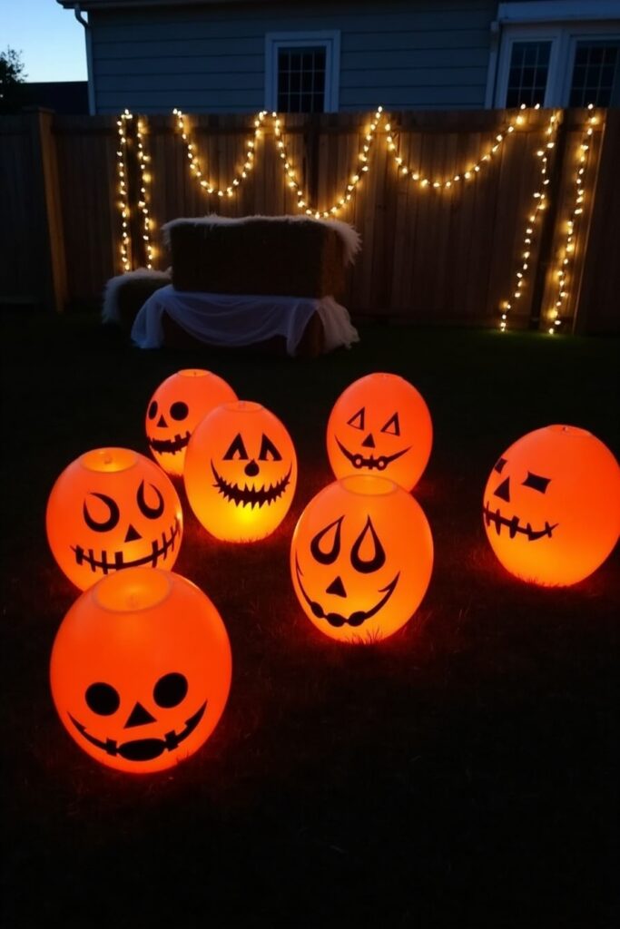 Glow Stick Pumpkin Faces