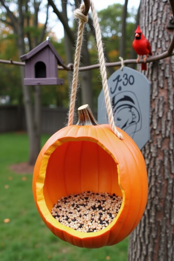 DIY Bird Feeder Pumpkin