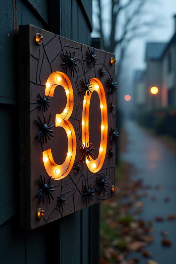 Creepy House Numbers Sign