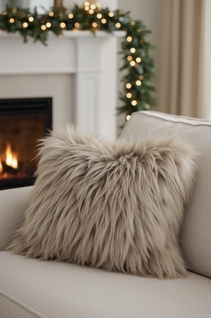 Faux Fur Throw Pillow