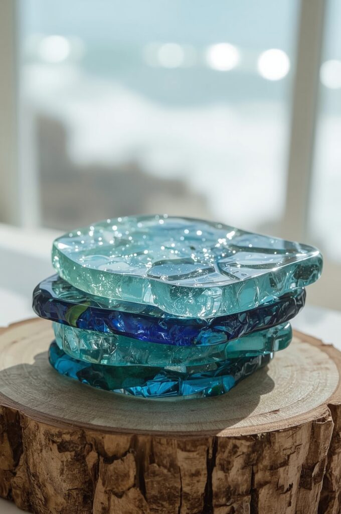 Sea Glass Coaster Set