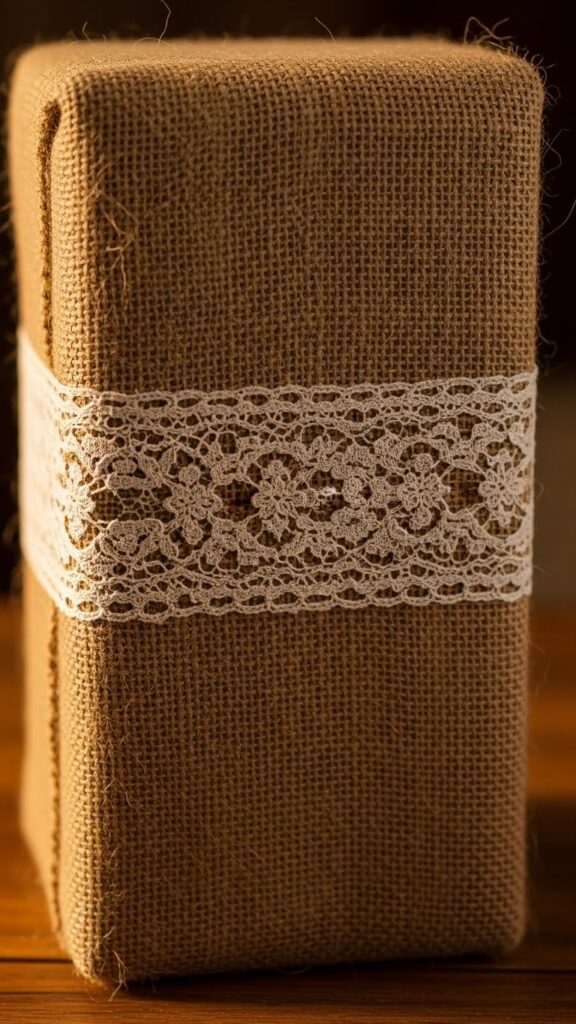 Burlap and Lace for Farmhouse Charm