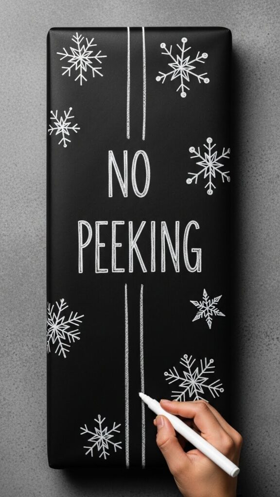 Chalk Paint Doodles on Dark Wrapping Paper