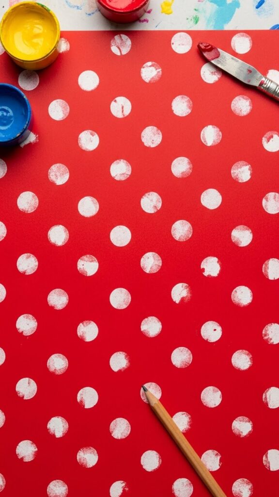 Polka Dot Designs Using Rubber Stamps