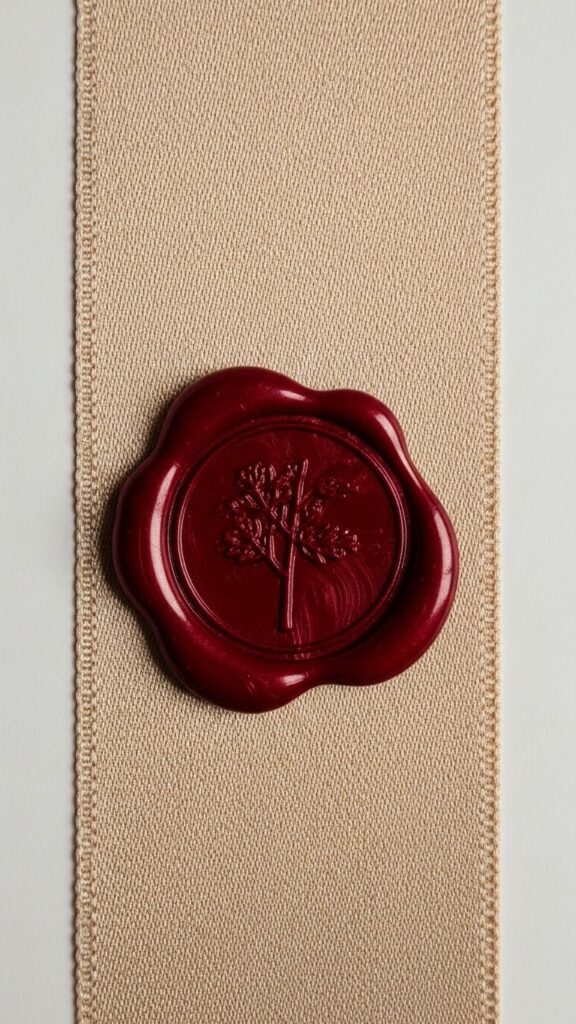 Elegant Wax Seals on Satin Ribbon