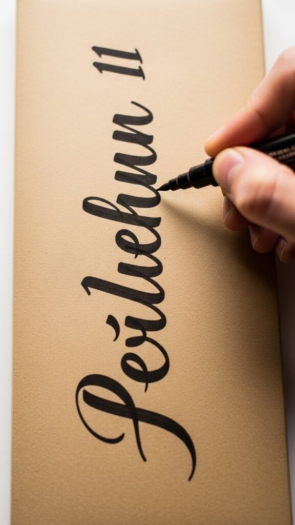 Calligraphy Names Directly on the Paper