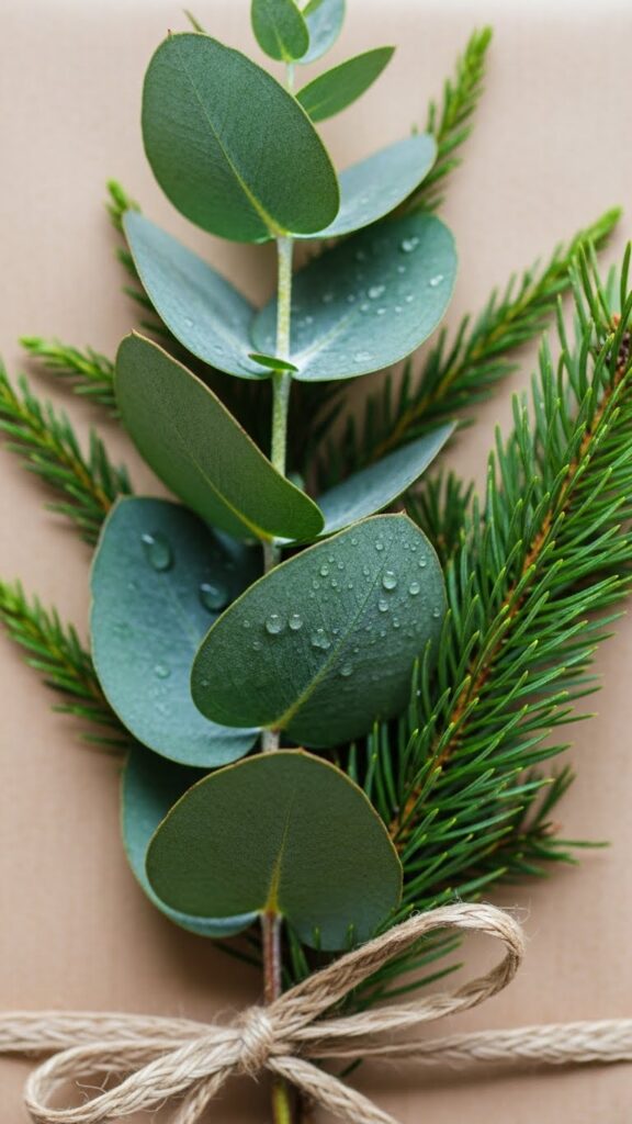 Fresh Eucalyptus and Pine Sprig Accents