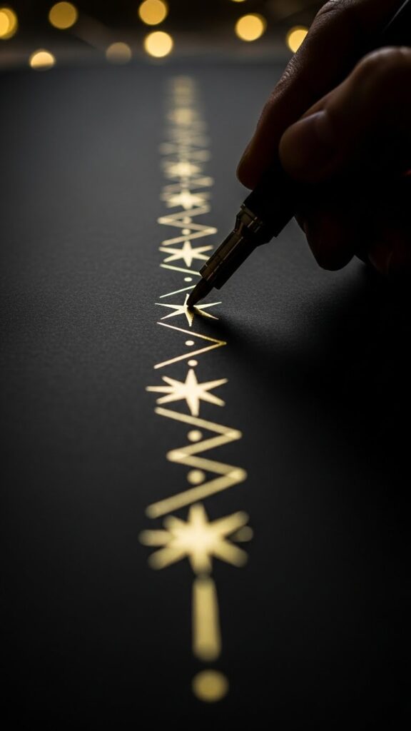 Black Paper with Metallic Gold Paint Pens