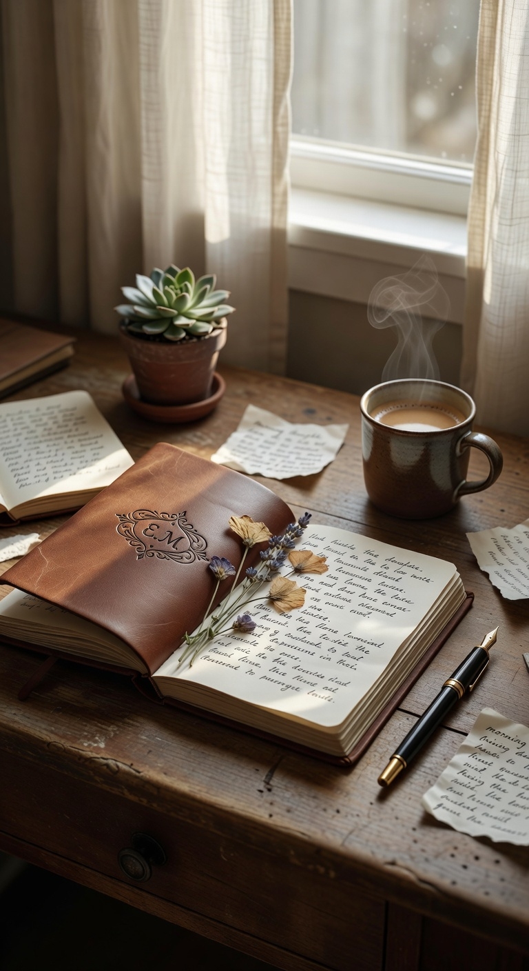 engraved journal for reflection