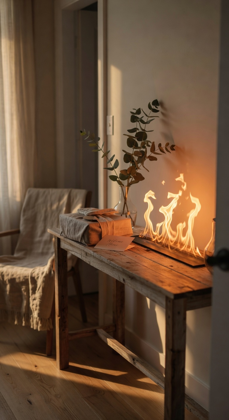 indoor flame ambiance table