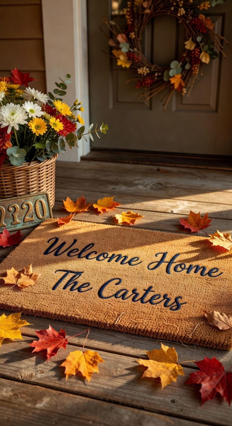 personalized doormat with charm