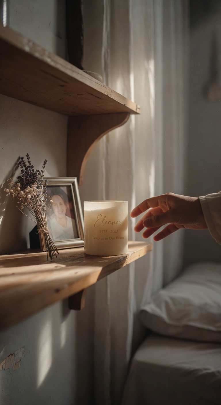 personalized memorial candle comfort
