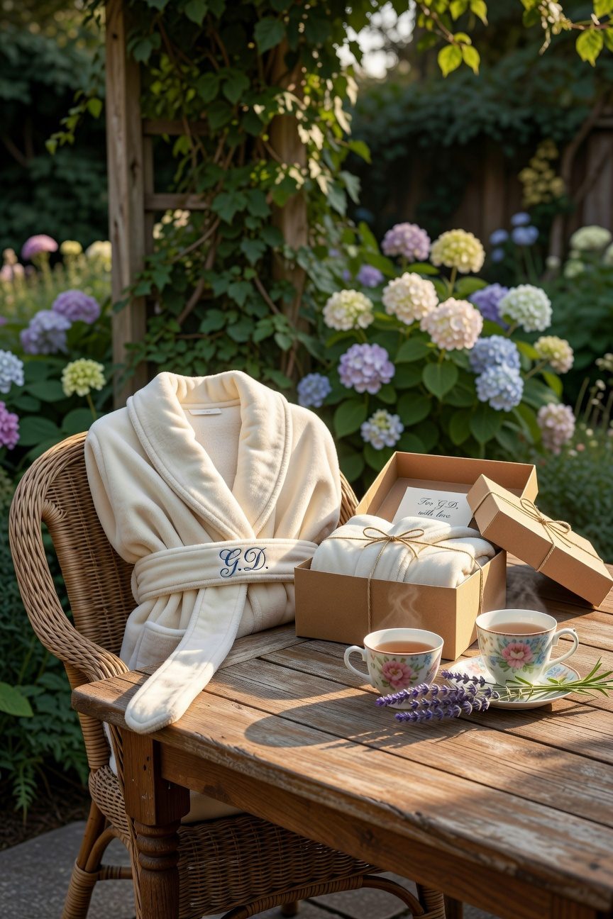 personalized plush fleece robe