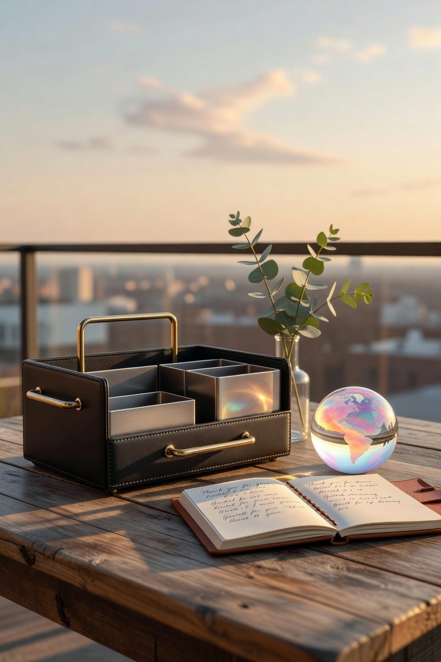 streamlined leadership desk organizer