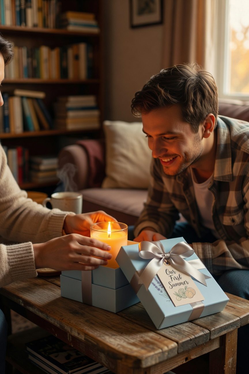 scented candle with shared memories