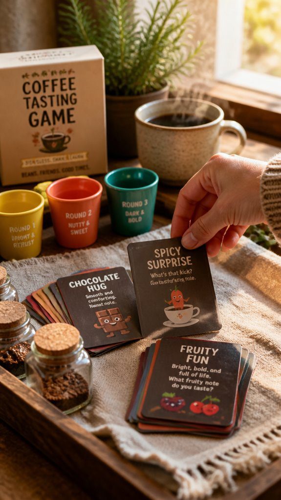 coffee tasting and games
